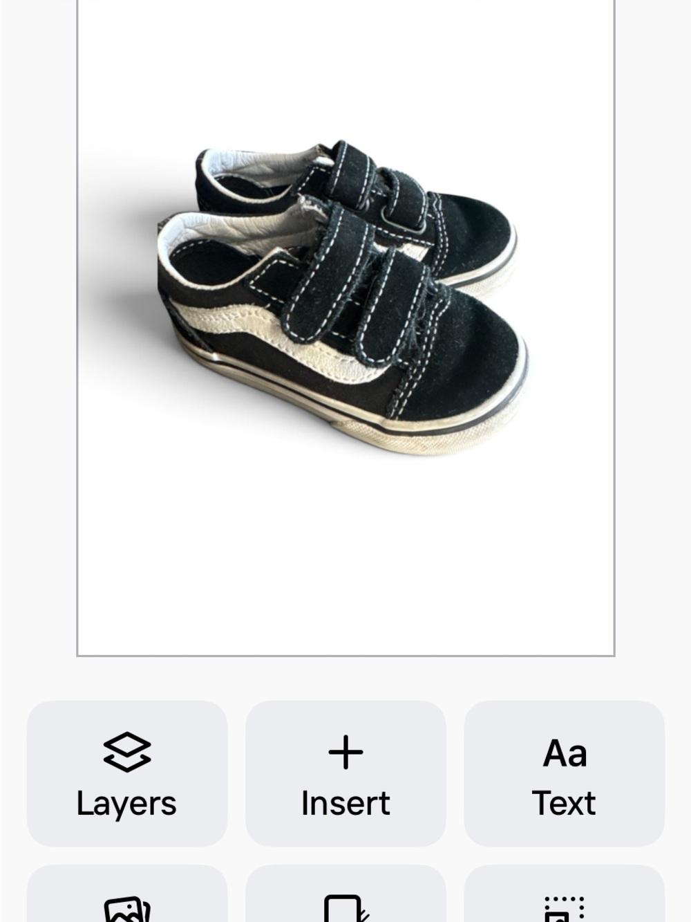 Toddler size 6 Black and White Velcro Skate Sneakers excellent condition